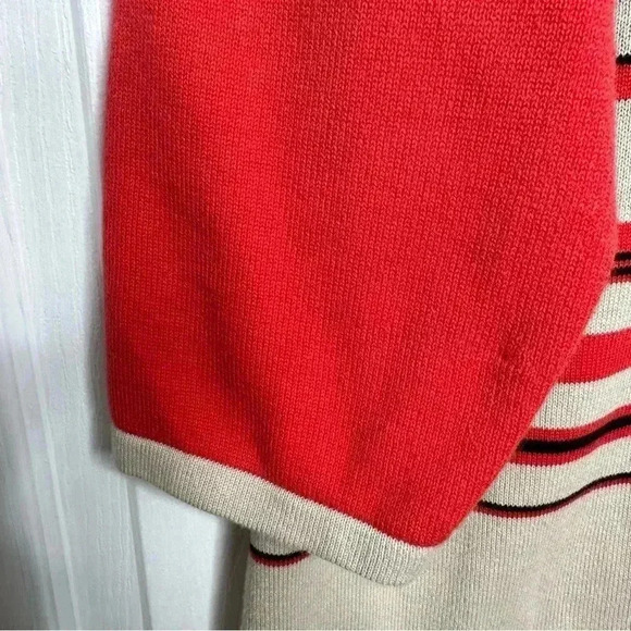 Tanjay Pullover Sweater Stripes Orange / Cream / Black Size  Large - Picture 8 of 16